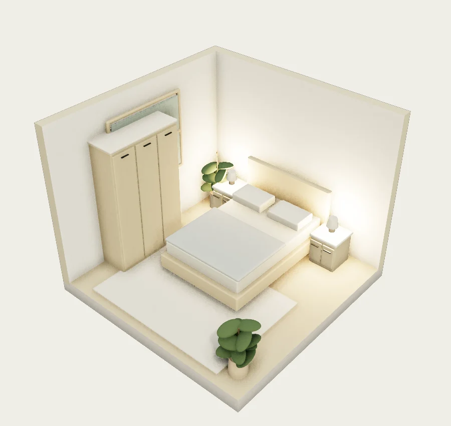 A light bedroom with clever storage