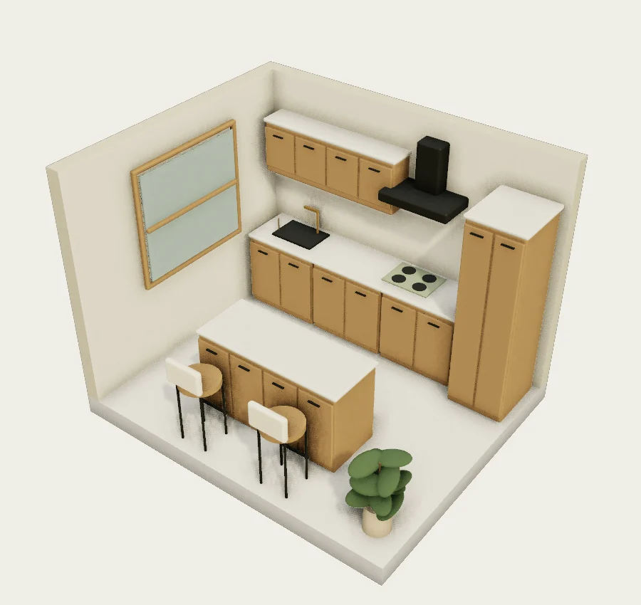 An oak kitchen with an easy workflow