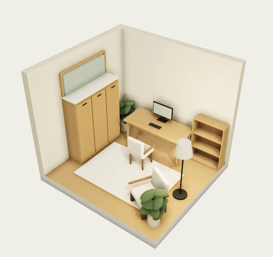 A quiet workspace beside the window